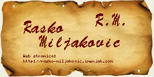 Raško Miljaković vizit kartica